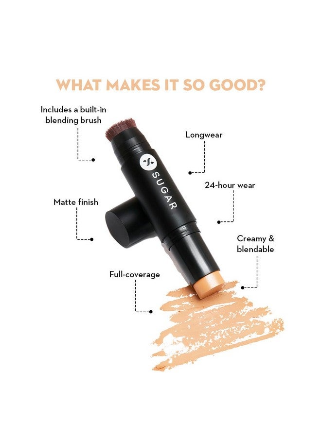 Ace Of Face Foundation Stick With In-Built Brush | Lasts 24Hrs | Full Coverage Foundation For Women| 7Gm - 25 Macchiato