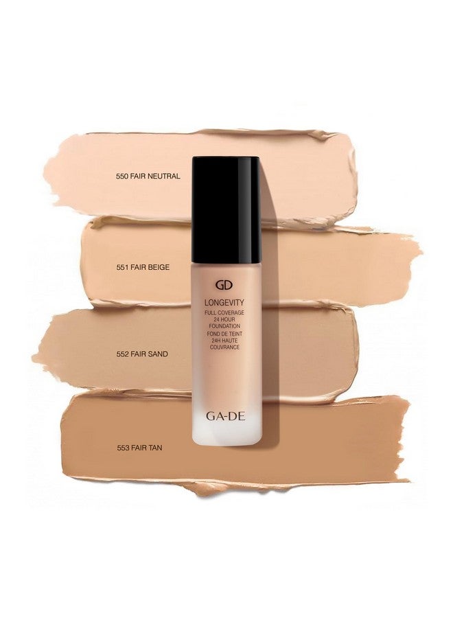 Longevity Full Coverage 24 Hour Foundation 553 Fair Tan 30 Ml