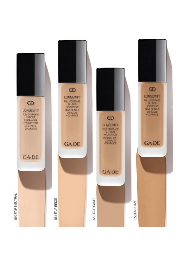 Longevity Full Coverage 24 Hour Foundation 553 Fair Tan 30 Ml