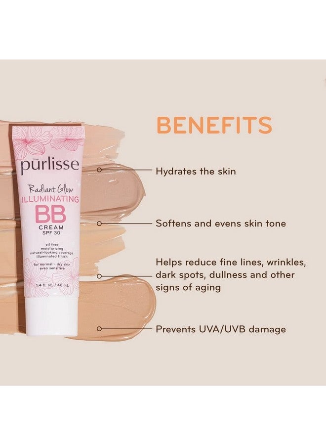 Radiant Glow Illuminating Bb Cream Spf30 Hydrating And Moisturizing Natural Organic Cruelty-Free Sulphate & Paraben Free For All Skin Even Sensitive Skin 1.4 Fl Oz (Light Medium)