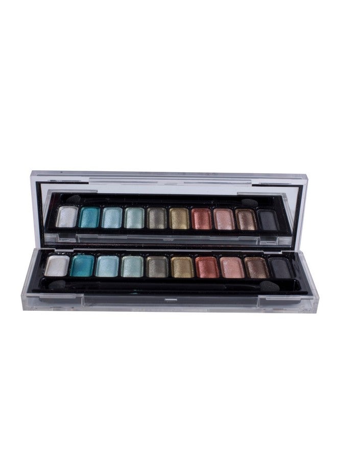 Paris 10 Colors Eyeshadow Palette 2 Sided Long Brush With Mirror