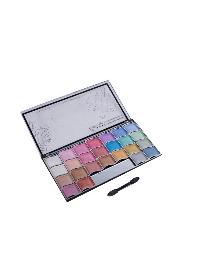 Paris 25 Colors Shimmer Eyeshadow Palette With 2 Sided Mini Brush