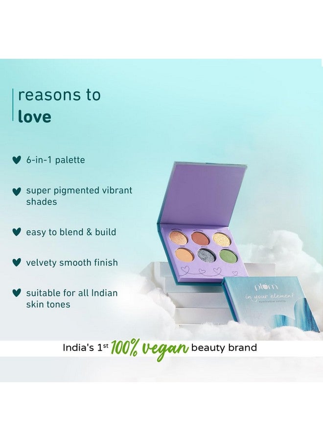 In Your Element Eyeshadow Palette Powder | Super Pigmented | Easy To Blend | 6-In-1 Palette | 04 Air, Blue, Shimmery Finish