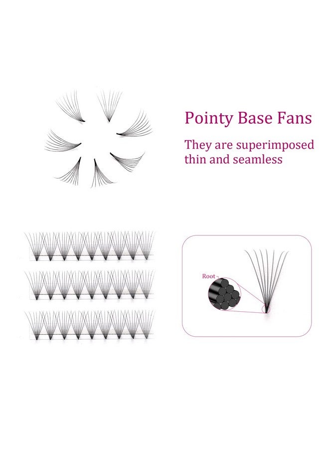 Volume Eyelash Extensions 8D 0.07 Premade Lash Fans D Curl 16Mm Volume Lash Extensions Pro Ponit Middle Stem Pre Made Fanned Russian Lashes (8D 0.07 D, 16Mm)