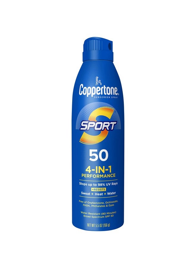 Sport Sunscreen Spray Spf 50, Water Resistant Spray Sunscreen, Broad Spectrum Spf 50 Sunscreen, 5.5 Oz Bottle