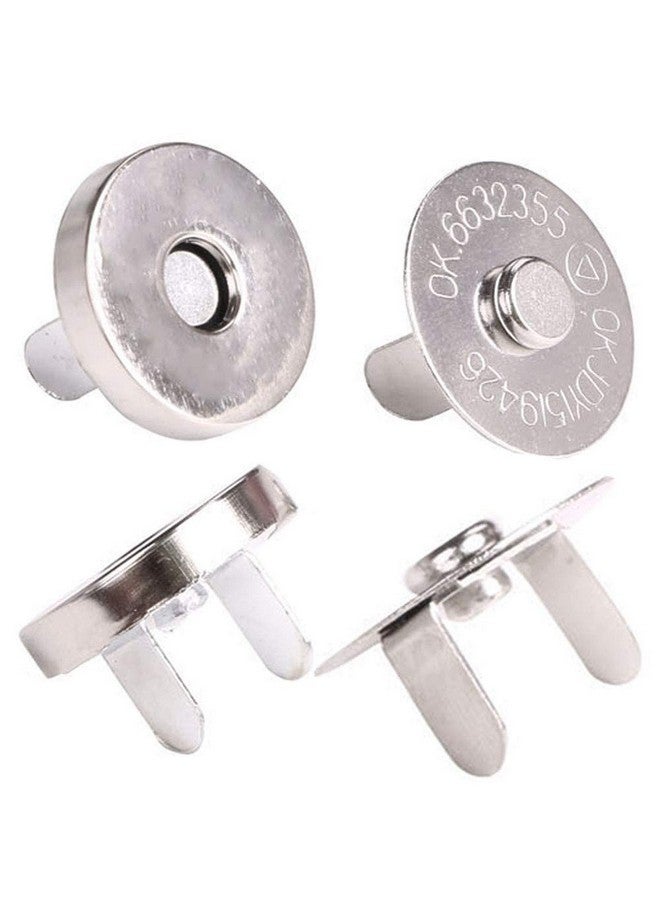 Silver Tone Magnetic Clasps Rivet Magnetic Buckle 14Mm/18Mmfor Sewingcraftbagclothingscrapbooking No Tools Required Choose Small Or Large 6Pack (18Mm Silvery)