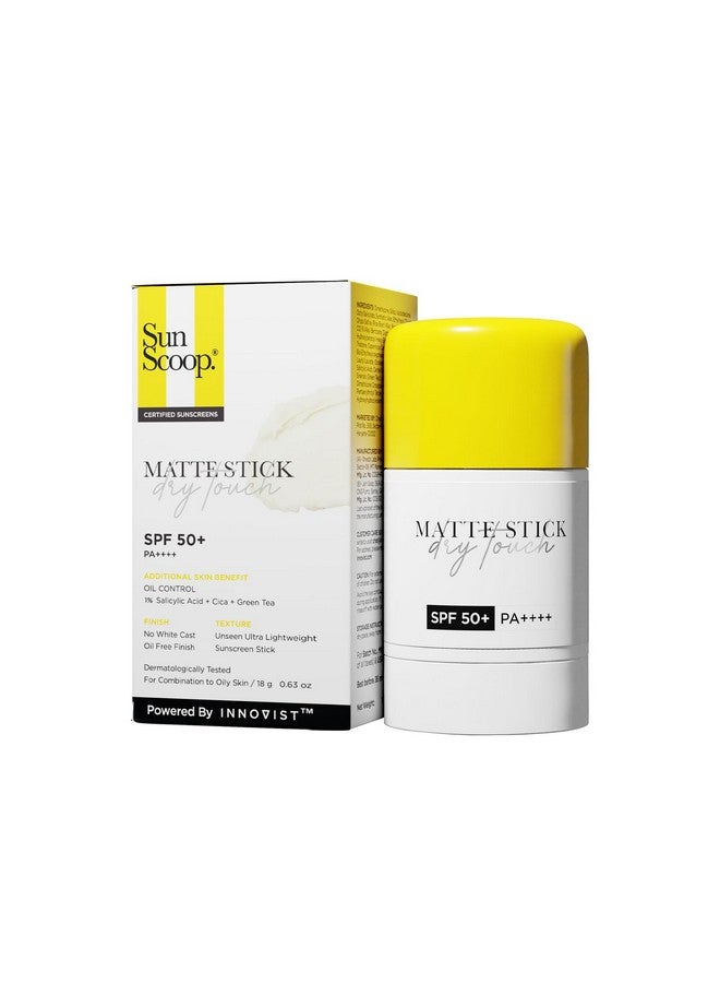 Matte Stick Dry Touch Spf 50+ Pa++++ | Uva Uvb Rays Protection | 1% Salicylic Acid For Oil Control | Green Tea For Acne | No White Cast | Non Sticky | Combination To Oily Skin | 18G