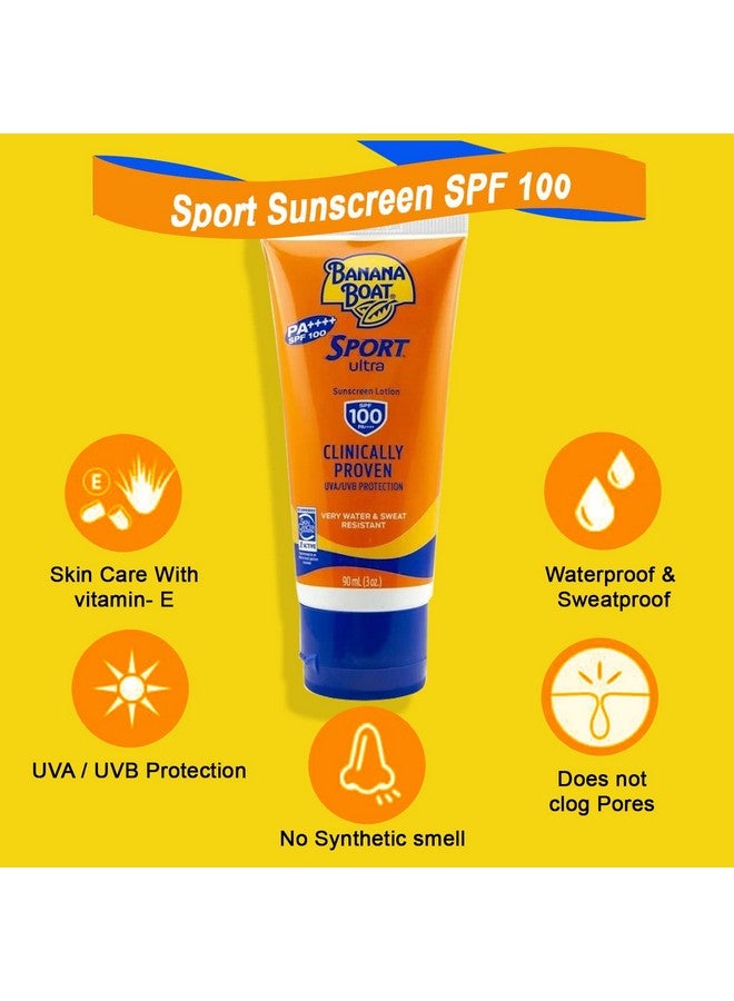 Sunscreen Lotion Combination Skin Uva & Uvb Protection Pa++++ Very Water And Sweat Resistant (Sport Ultra Spf 100 Pa+++, 90Ml)