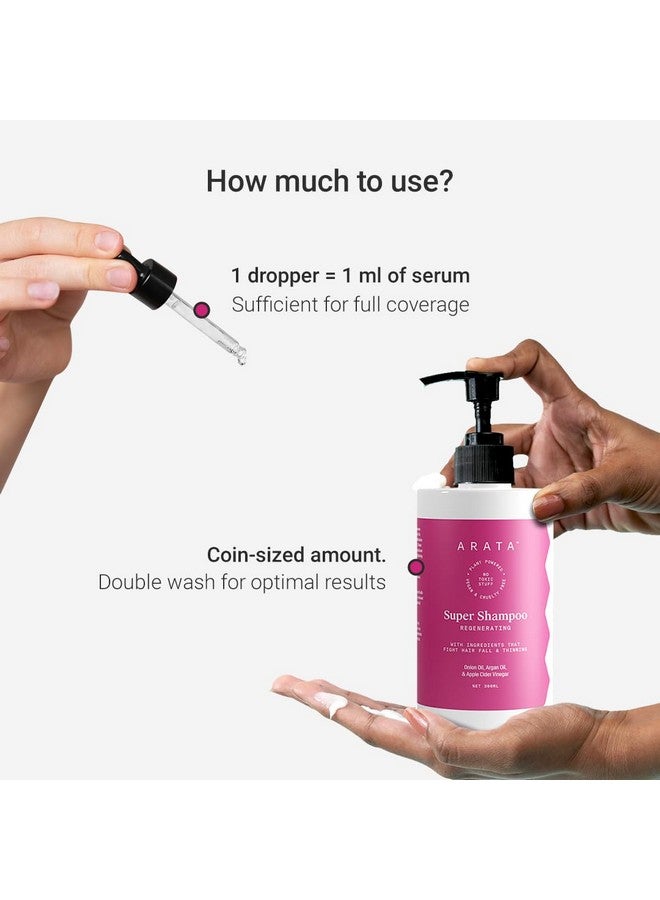 Grow Strong Combo | Intensive Hair Growth Serum & Super Shampoo | Boost Hair Growth | Reduce Hair Loss | Smooth & Shiny Hair | 3% Redensyl Biotin Protein Vitamins | 330 Ml