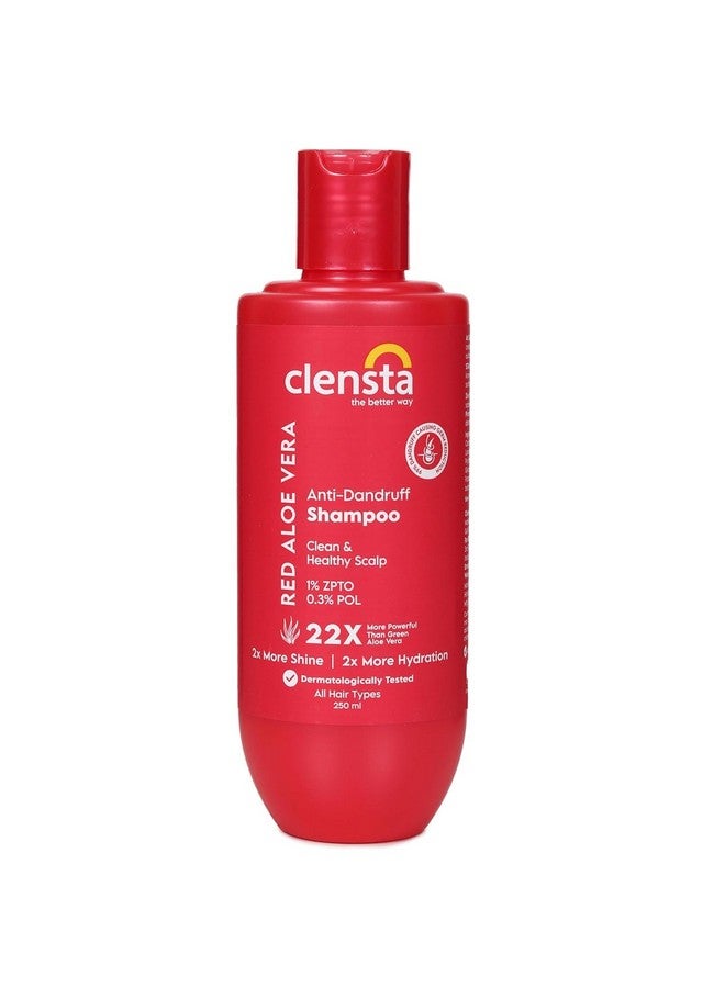 Red Aloe Vera Antidandruff Shampoo With Zpto & Red Aloe Vera For Reduces Dandruff Itching And Irritation Daily Use |All Hair Types | Men & Women | Sulfate & Paraben Free 250Ml