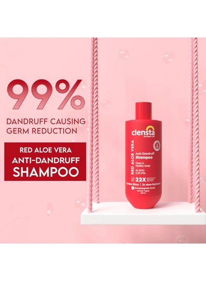 Red Aloe Vera Antidandruff Shampoo With Zpto & Red Aloe Vera For Reduces Dandruff, Itching And Irritation Daily Use |All Hair Types | Men & Women | Sulfate & Paraben Free 250Ml
