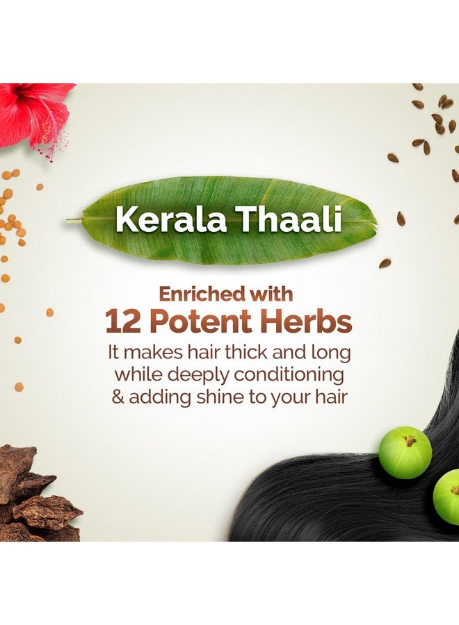 Kerala Thaali Shampoo With Hibiscus, Shikakai, Amla, Flax Seeds For Thick & Long Hair - 250 Ml| Ready To Use Thali | Gently Cleanses | Adds Shine | 12 Potent Herbs | 100% Natural Herbs