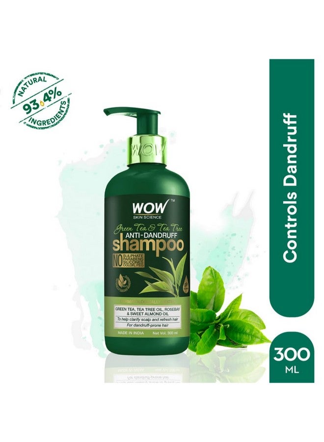 Skin Science Green Tea & Tea Tree Antidandruff Shampoo No Sulphates, Parabens, Silicones, Color & Peg 300 Ml