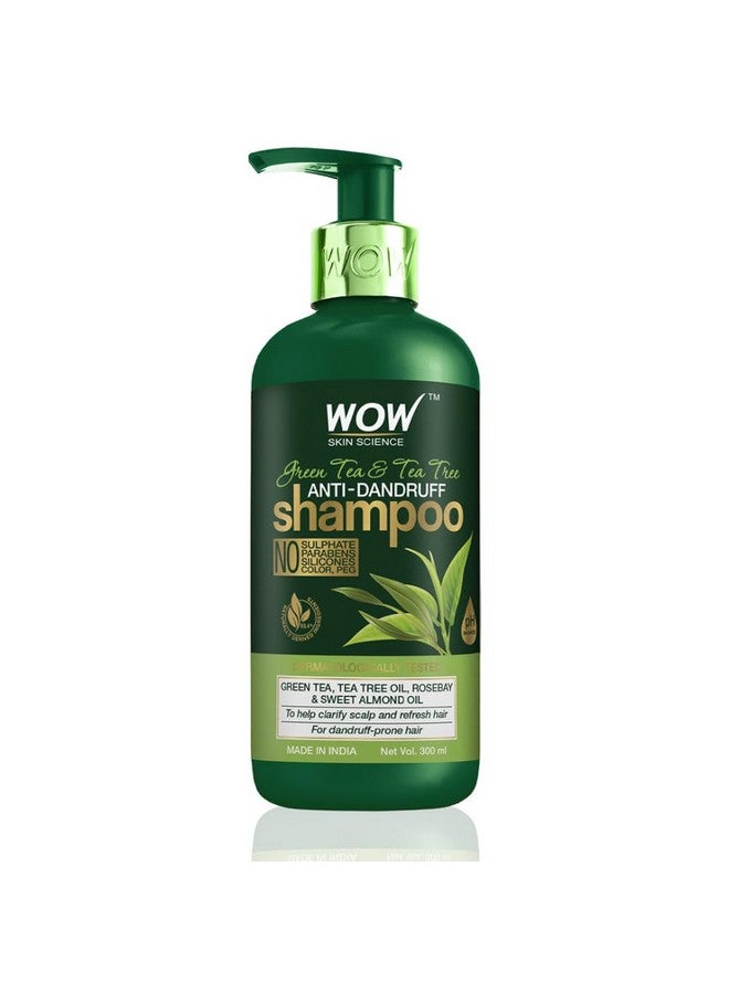 Skin Science Green Tea & Tea Tree Antidandruff Shampoo No Sulphates, Parabens, Silicones, Color & Peg 300 Ml