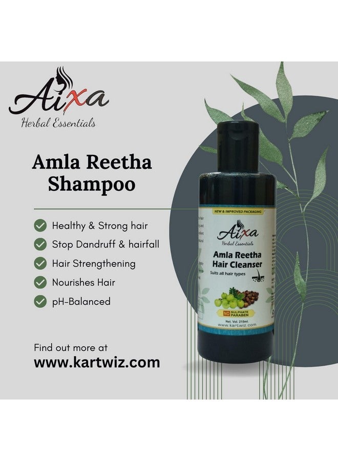 Herbigiri Herbal Amla Reetha Hair Shampoo 100% Herbal Hair Cleanger Best Suited For Dry Scalp, Thicker & Stronger Hair Amla Reetha Shampoo For All Hair Types, Pack Of 5 (1050Ml)