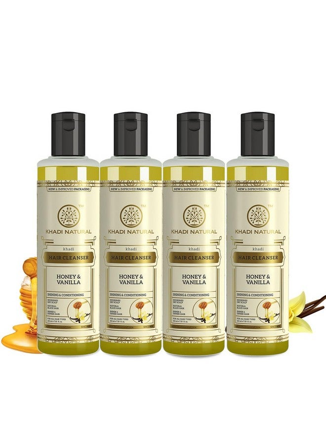 Honey & Vanilla Hair Shampoo | Herbal Shampoo For Soft Hair | Shampoo For Hair Growth | Anti-Dandruff Shampoo | Suitable For All Hair Types |Pack Of 4 | (210 * 4) (840 Ml)