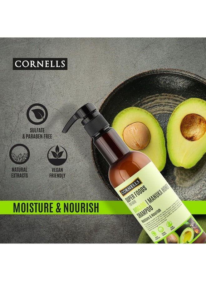 Super Foods For Hair Avocado Manuka Honey Shampoo 500Ml | For Men & Women | Moisture | Nourish | Sulphate & Paraben Free | Hair Care