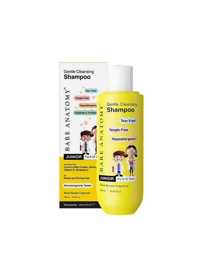 Junior Gentle Cleansing Shampoo For Kids From 5-12 Years | Tear-Free & Hypoallergenic Ph 5.5 | Coconut Milk Protein, Almond Oil, Vitamin E & Strawberry | Sls & Paraben Free | Vegan -250Ml