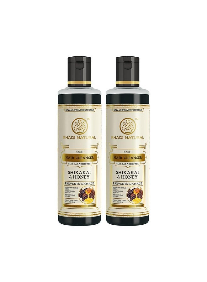 Shikakai & Honey Shampoo For Strong Hair| Controles Hair Fall | Repaires Damaged Hair | Sls & Paraben Free | Suitable For All Hair Types| Pack Of 2| (210 * 2) (420 Ml)