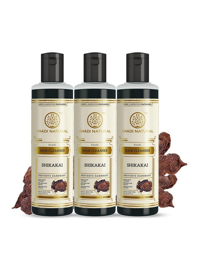 Shikakai Shampoo For Cleaning Hair | Natural Hair Cleanser With Shikakai | Nourishing Shampoo For Healthy Hair | Suitable For All Hair Types|Pack Of 3 | (210 * 3) (630 Ml)