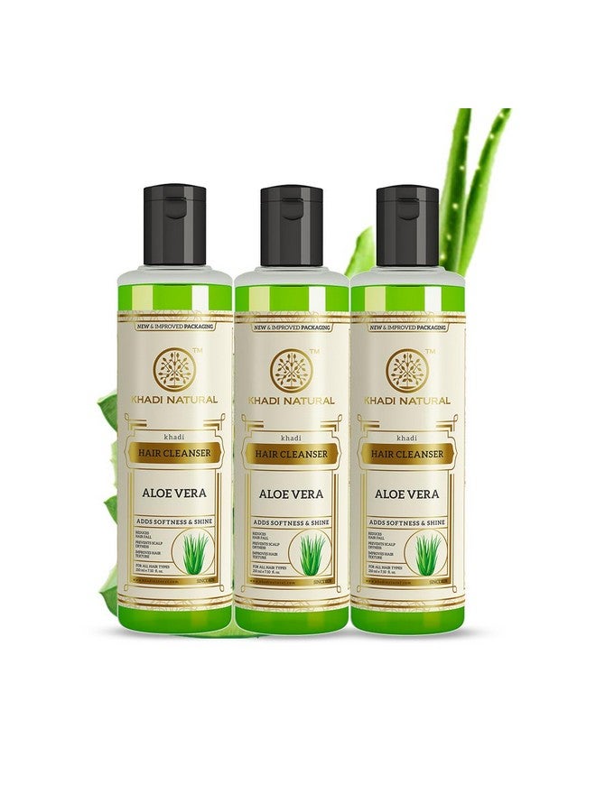 Aloe Vera Hair Shampoo | Natural Hair Cleanser For Healthy Hair| Boosts Hair Growth| Reduces Hairfall |Suitable For All Hair Types | |Pack Of 3 | (210 * 3) (630 Ml)