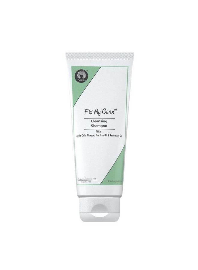 Cleansing Shampoo For Curly Hair & Wavy Hair| Enriched With Apple Cider Vinegar, Tea Tree & Rosemary Oil| Anti-Frizz, Anti-Itch | Ph Balanced, Paraben-Free, Silicone-Free & Sulfate-Free| 100Ml