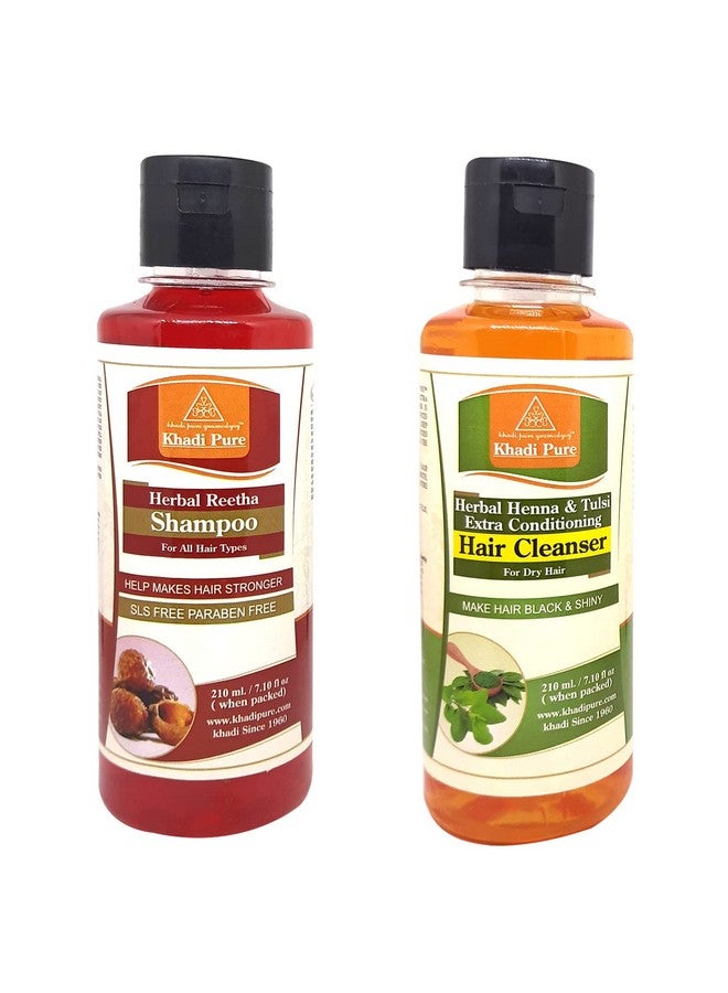 Henna Tulsi & Reetha Sls Shampoo/Hair Cleanser, 210 Ml (Pack Of 2)