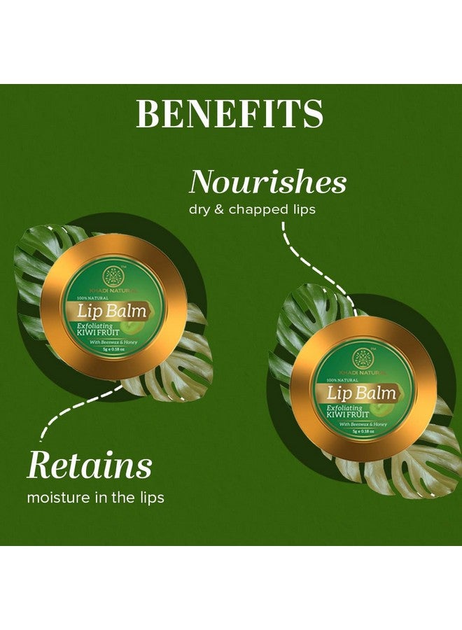 Kiwi Fruit Lip Balm With Beeswax And Honey| Herbal Lip Balm For Soft Lips | Nourishing Lip Balm For Chapped Lips | Free From Harsh Chemicals | Unisex Formula |Pack Of 4 | (5*4) (20 Gm)