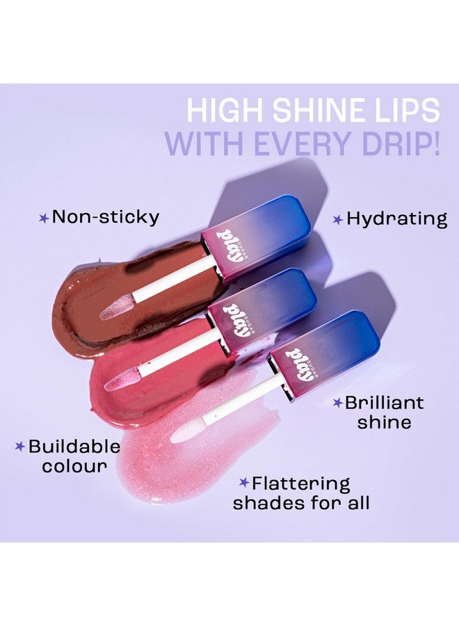 Sugar Play Power Drip High-Glossy Lip Gloss | Tinted & Pigmented | 100% Vegan | Non-Sticky Formula | 2Ml - 02 Woke