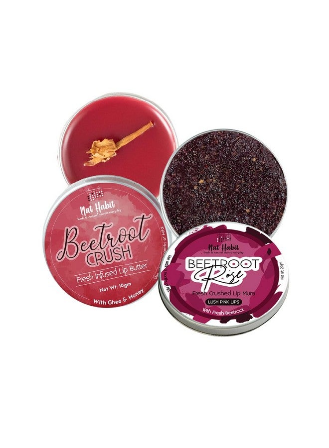 Beetroot Rose Fresh Lip Scrub (12G) & Lip Balm (10G) For Dark, Dry & Chapped Lips - Combo Forwomen & Men, Natural Pink Lips