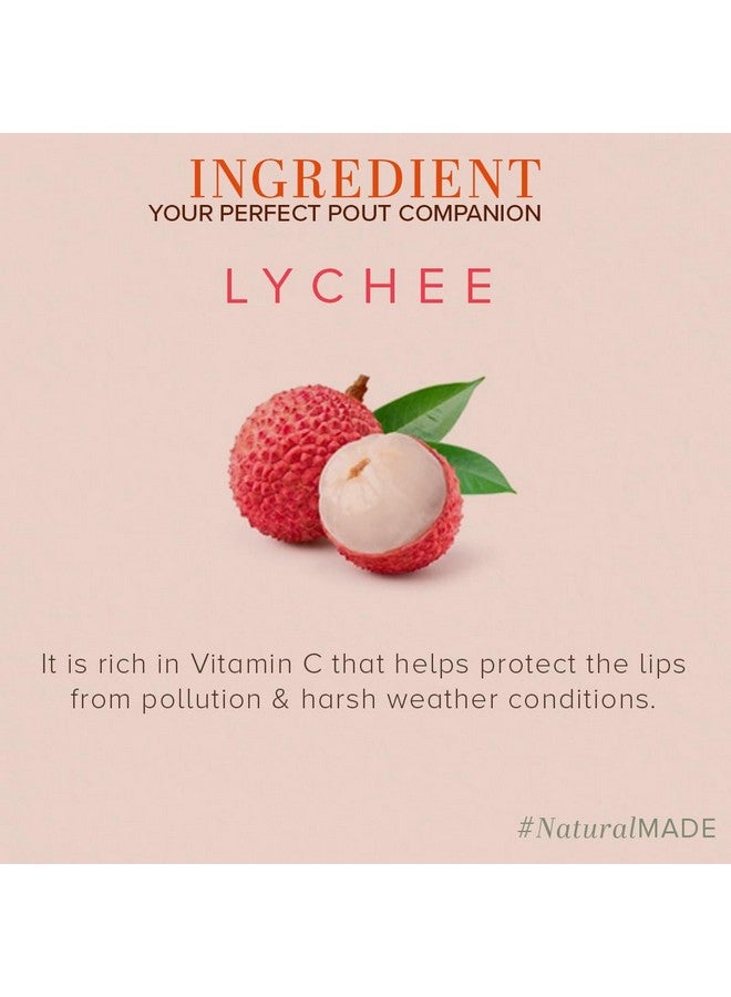 Lychee Lip Balm With Beeswax And Shea Butter|Lip Balm For Soft & Hydrated Lips | Herbal Lip Balm For Chapped Lips | Free From Harsh Chemicals | Unisex Lip Balm| Pack Of 3| (5*3) (15 Gm)