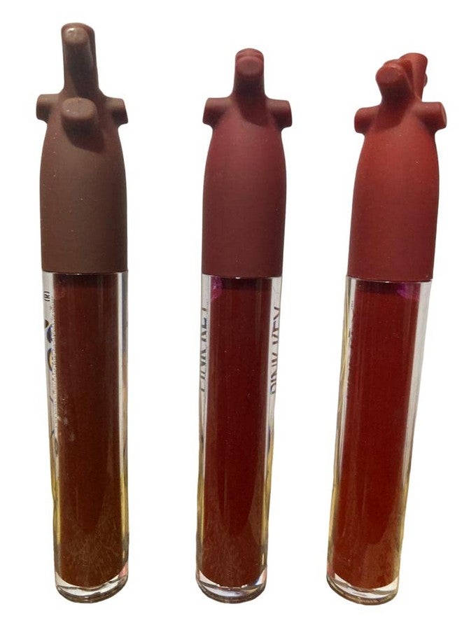 Matte Lip Gloss, Light Weight, Non-Sticky, Smudge Proof, Multicolor, Strawberry Flavour, 6 Ml, Pack Of 3 | Lip_Gloss_5_D1