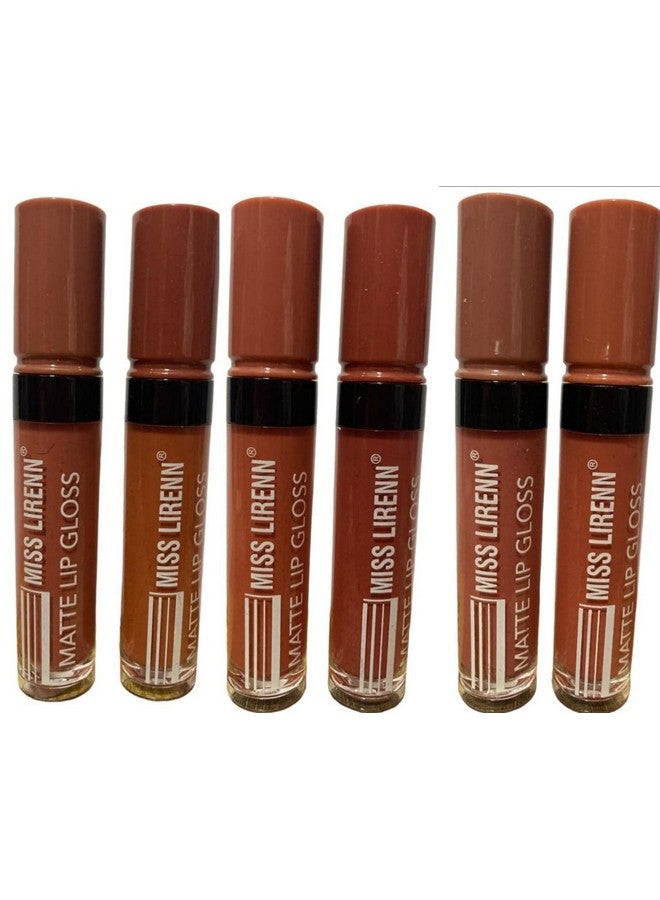 Matte Lip Gloss, Light Weight, Non-Sticky, Smudge Proof, Multicolor, Strawberry Flavour, 6 Ml, Pack Of 6 | Lip_Gloss_1_(1To6)