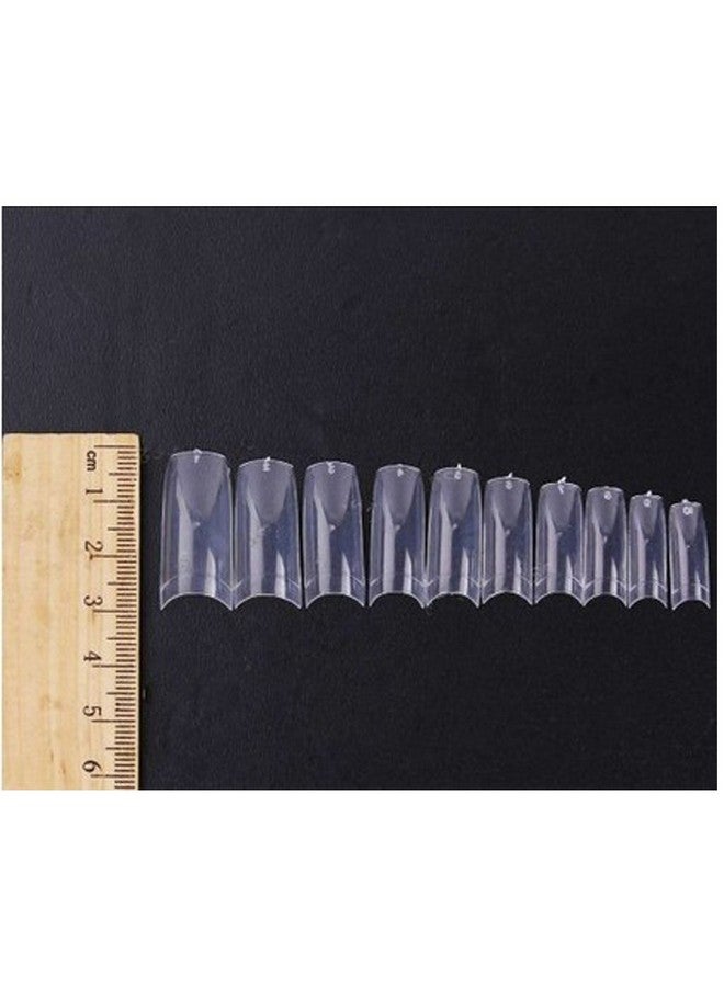 Clear French Nails 500 Pcs 10 Sizes Half Cover Press On Nails French Style Acrylic Short Nail Tips With Box For Nail Salon Home Diy