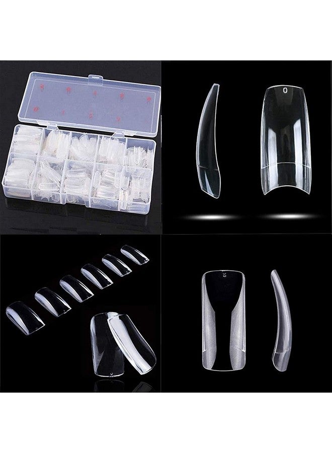 Clear French Nails 500 Pcs 10 Sizes Half Cover Press On Nails French Style Acrylic Short Nail Tips With Box For Nail Salon Home Diy