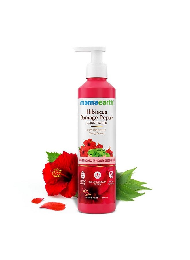 Hibiscus Damage Repair Conditioner With Hibiscus & Curry Leaves For Strong & Nourished Hair 250Ml | For Dry & Frizzy Hair | To Smoothen Strengthen Detangle | Suitable For All Hair Types