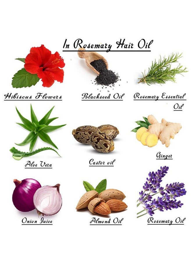 Rosemary Hair Oil For Hair Fall Control & Hair Growth | With Blackseed Oil Castor Oil Hibiscus Flowers Etc 250Ml