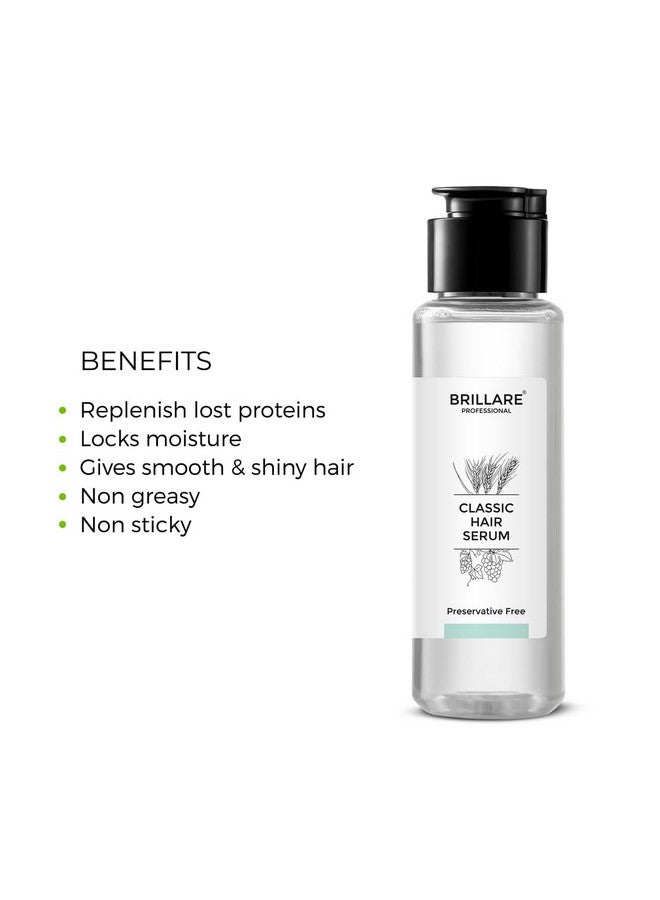 Professional Classic Hair Serum For Dry Frizzy Hair Women Enriched With Wheat Germ & Grape Seed Oil For Smooth Shiny & Tangle Free Hair 70 Ml