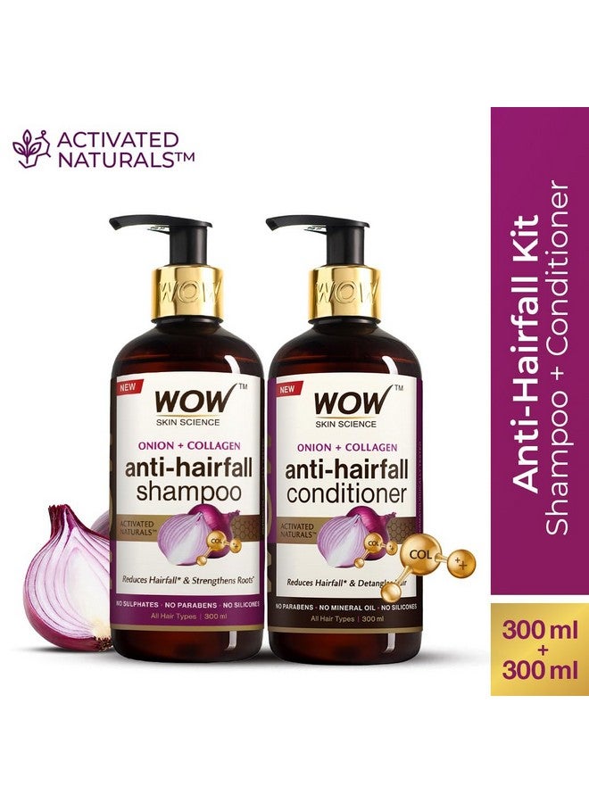 Skin Science Onion Oil Shampoo & Conditioner Kit With Red Onion Seed Oil Extract Black Seed Oil & Provitamin B5 (Shampoo + Conditioner) 600 Ml