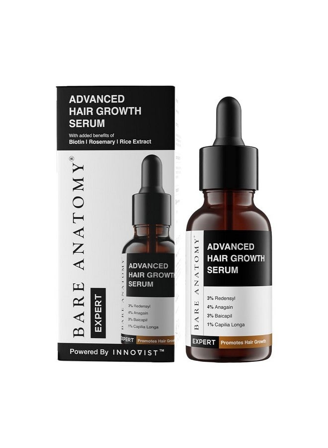 Advanced Hair Growth Serum | 3% Redensyl + 4% Anagain + 3% Baicapil + 1% Capilia Longa Rosemary Biotin & Rice Extract | Hair Growth & Hair Fall Control Serum For Women & Men | 30Ml