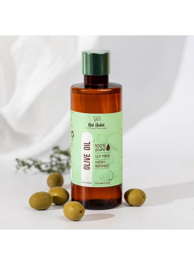 100% Pure Olive Oil For Skin & Hair, Non-Refined, Chemical Free & Preservative Free - 200 Ml