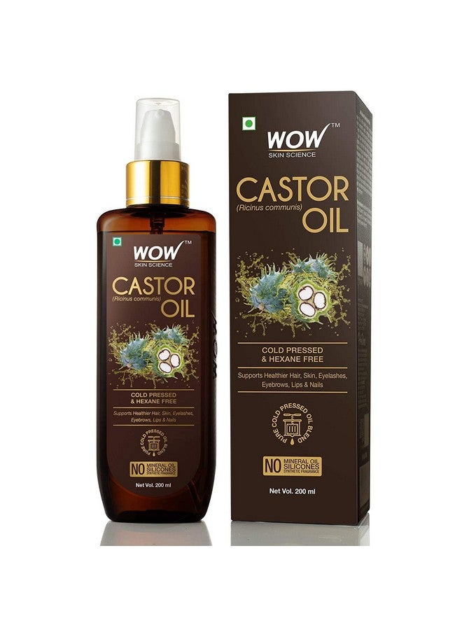 Skin Science 100% Pure Castor Oil Cold Pressed For Stronger Hair, Skin & Nails No Mineral Oil & Silicones, 200 Ml