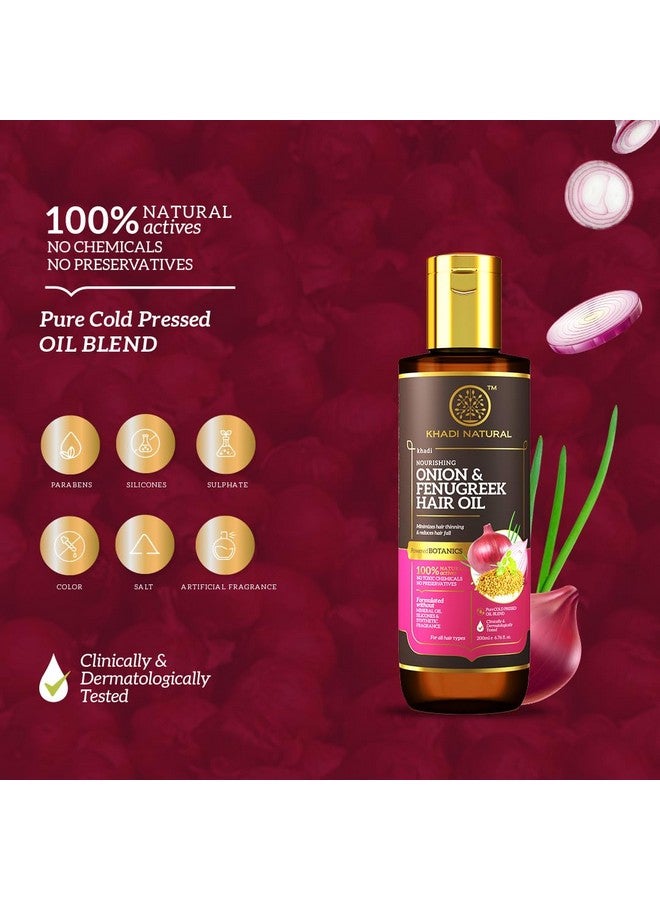 Onion And Fenugreek Hair Oil| Strengthens Hair Follicles| Frizz-Free Hair| Paraben Free| - Powered Botanics, 200Ml
