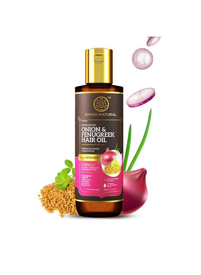 Onion And Fenugreek Hair Oil| Strengthens Hair Follicles| Frizz-Free Hair| Paraben Free| - Powered Botanics, 200Ml