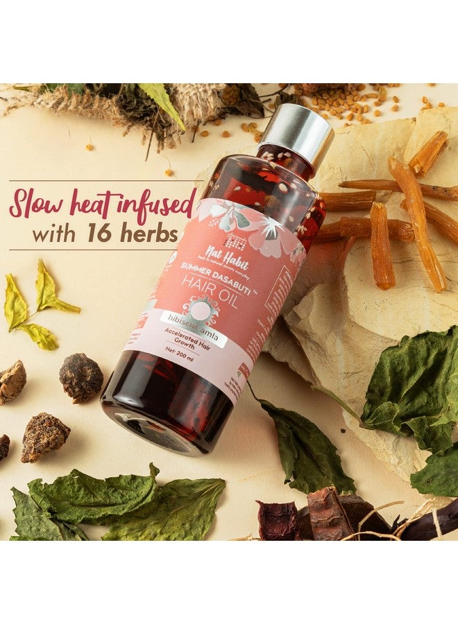 Hibiscus Amla Summer Hair Oil For Men & Women, Helps In Hair Growth & Thickness, For All Hair Types, No Paraffin, Mineral Oil, Preservatives & Chemicals, 200Ml