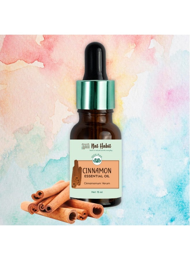 Pure Cinnamon Essential Oil Therapeutic Grade, Steam Distilled | Acne, Blemishes, Detan, Pigmentation, Anti-Aging | Aromatherapy, Diffuser Oil, 15Ml