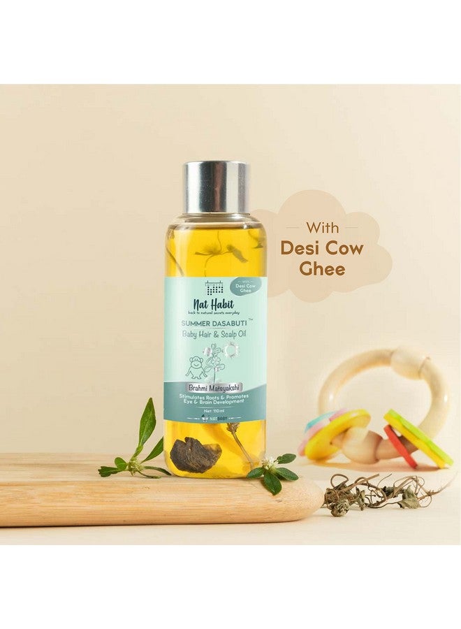 Summer Baby Scalp & Hair Oil With Brahmi Matsyakshi Dasabuti, Cools Body & Aids Good Sleep - 110Ml