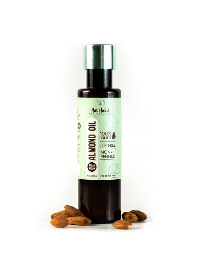 100% Pure Almond Oil (Rogan Badam), For Skin & Hair, Non-Refined, Chemical Free & Preservative Free - 100 Ml