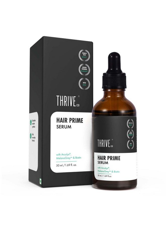 Anti-Grey Hair Prime Serum | Reverses & Limits Hair Greying | Arcolys + Biotin + Black Tea Extract | Light-Weight, Non-Sticky & Odourless | For Men And Women | 50 Ml