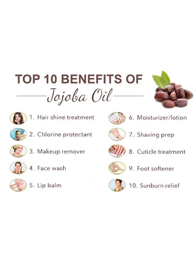 Jojoba Cold Pressed Carrier Oil - 100% Pure Natural Unrefined - Exceptional Moisturizer For Face, Skin, Hair & Nails - Perfect For Sensitive & Dry Skin - Enriched In Vitamins C And E (100Ml)